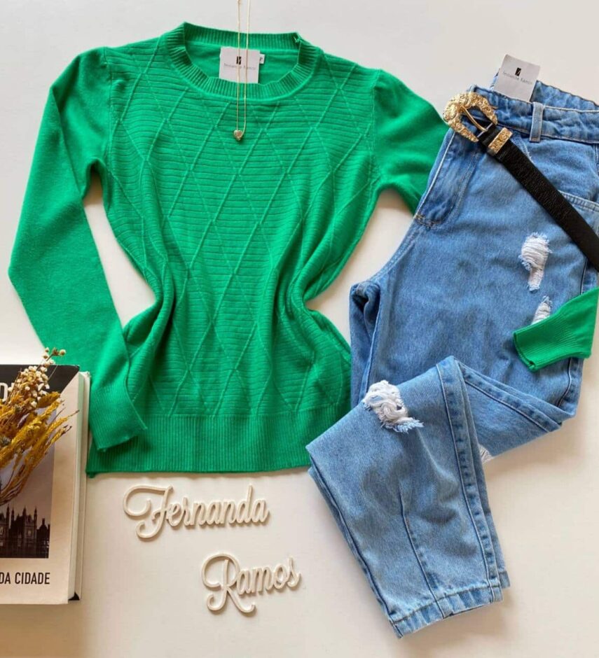 fernandaramosstore_com_br- Blusa Manga Longa Feminina Modal 3129 Verde Fernanda Ramos Store