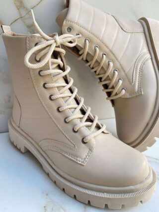 Bota Coturno Feminino Laura Off White - Fernanda Ramos Store