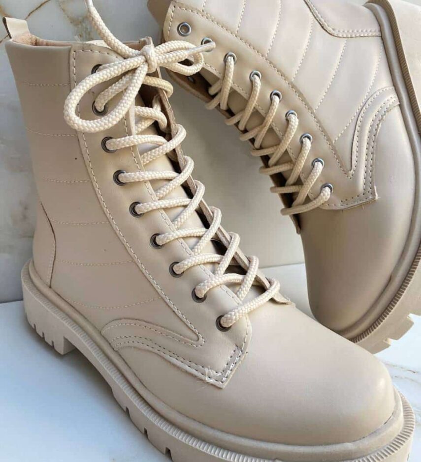 Bota Coturno Feminino Laura Off White - Fernanda Ramos Store