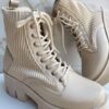 Bota Coturno Feminino Laura Tratorado Off White - Fernanda Ramos Store