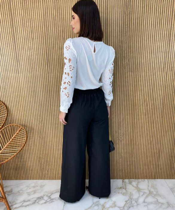 Calça Feminina Viscolinho Flare Luana Preta - Fernanda Ramos Store