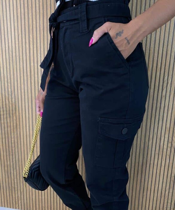 fernandaramosstore com br calca jeans feminina cargo 29301 preta 3