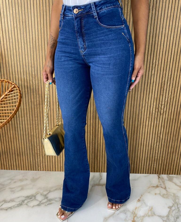 Calça Jeans Feminina Flare Alta 015419 - Fernanda Ramos Store