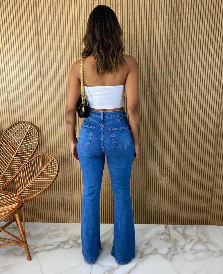 Calça Jeans Feminina Flare Alta 015421 - Fernanda Ramos Store