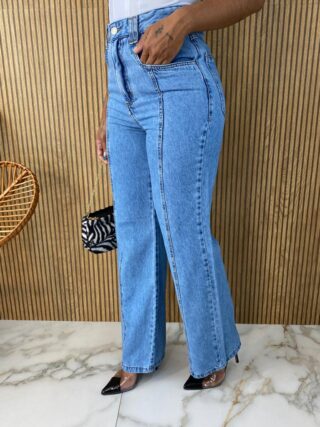 Calça Jeans Feminina Wide Leg Slim 015487 - Fernanda Ramos Store