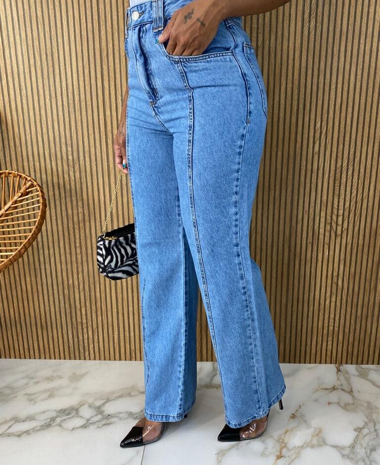 Calça Jeans Feminina Wide Leg Slim 015487 - Fernanda Ramos Store