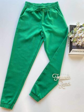 Calça Jogger Feminina Viscolinho Verde Bandeira Fernanda Ramos Store