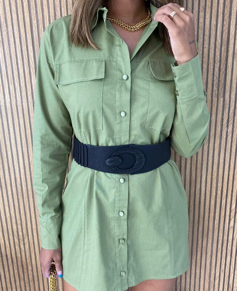 Chemise Feminino Manga Longa Tricoline Liso - Fernanda Ramos Store