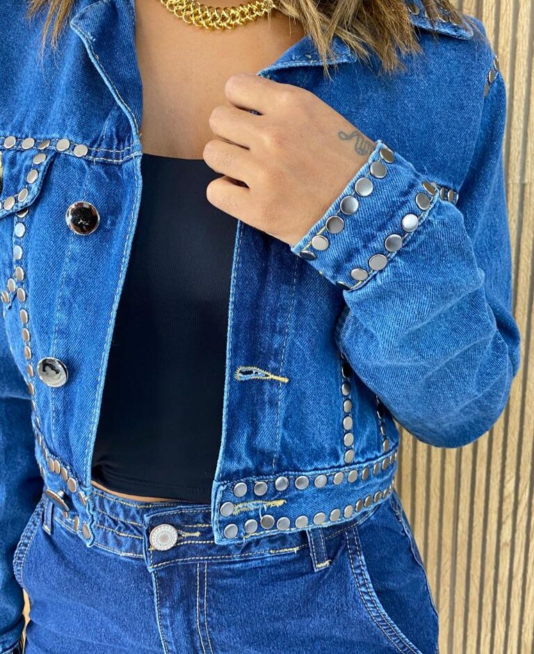 Jaqueta Feminina Jeans Bordada - Fernanda Ramos Store