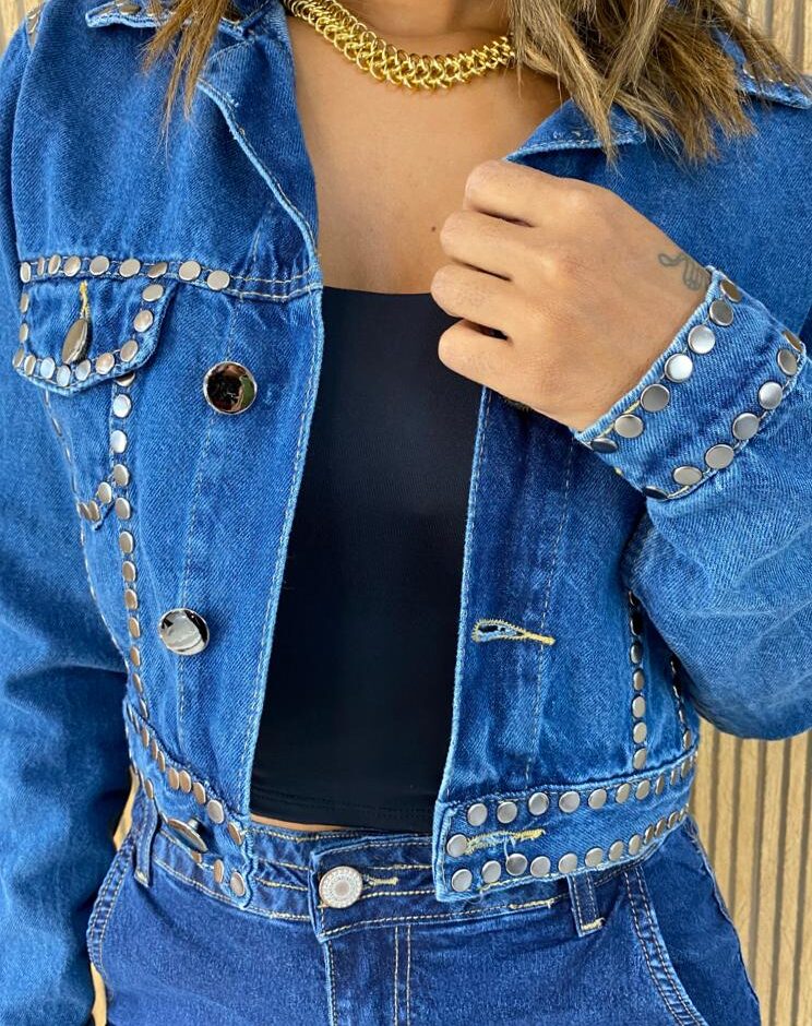 Jaqueta Feminina Jeans Bordada - Fernanda Ramos Store