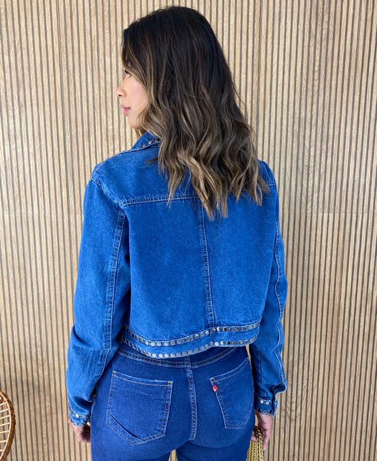 Jaqueta Feminina Jeans Bordada - Fernanda Ramos Store