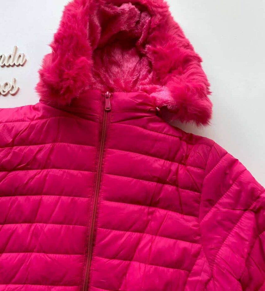 Jaqueta Feminina Peluciada Capuz Removível Leticia Pink - Fernanda Ramos Store