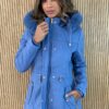 Parka Feminina Capuz Removível Laura Azul - Fernanda Ramos Store