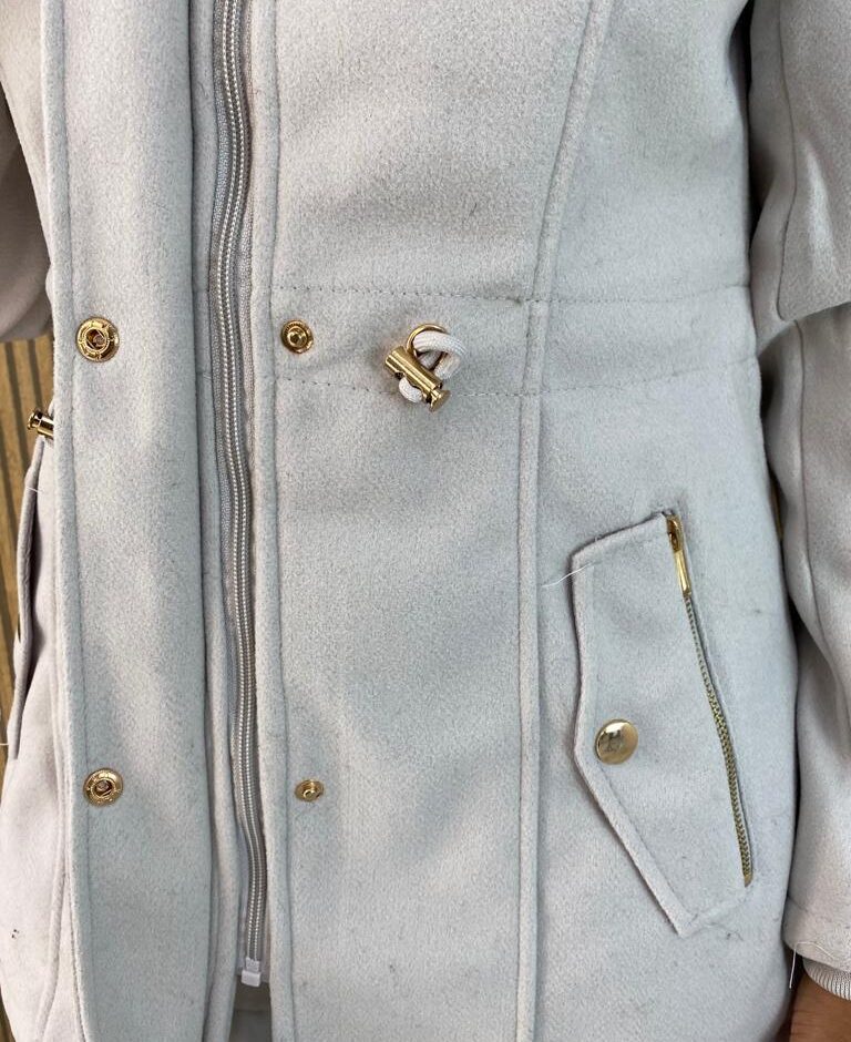 Parka Feminina Capuz Removível Laura Cinza - Fernanda Ramos Store