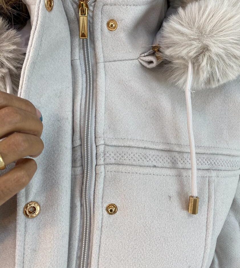 Parka Feminina Capuz Removível Laura Cinza - Fernanda Ramos Store