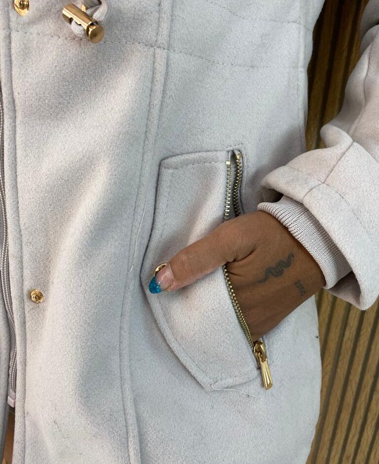 Parka Feminina Capuz Removível Laura Cinza - Fernanda Ramos Store
