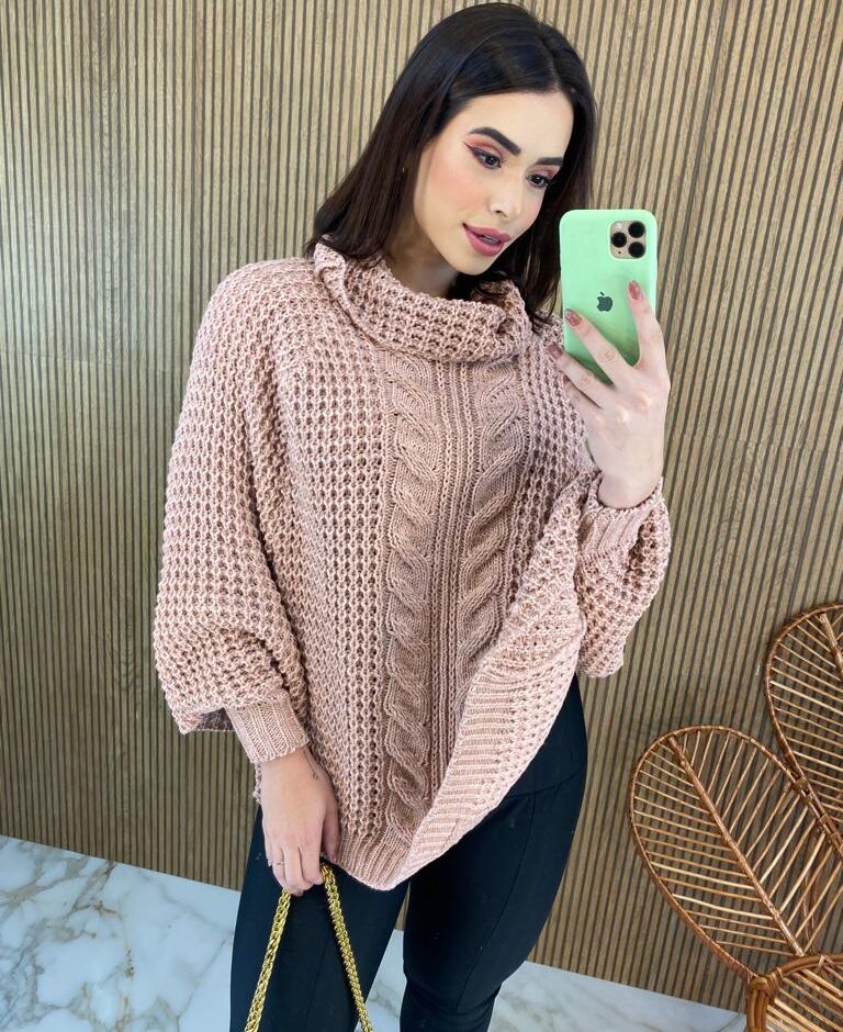Poncho Feminino Tricot Ayla Rose Fernanda Ramos Store