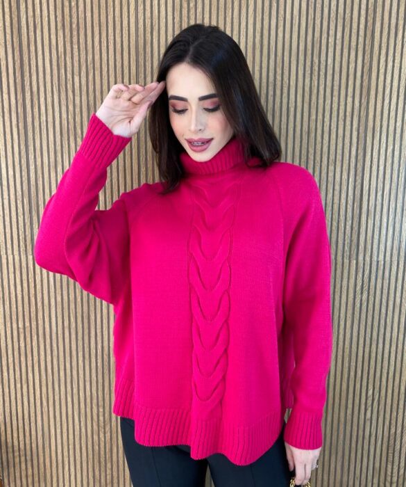 fernandaramosstore com br poncho feminino tricot isa gola alta pink 1