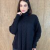 Poncho Feminino Tricot Isa Gola Alta Preto - Fernanda Ramos Store