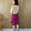 Saia Midi Feminina Tricot Modal Duda Fúcsia - Fernanda Ramos Store