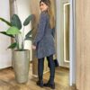 Sobretudo Feminino Tricot Maia Cinza Escuro - Fernanda Ramos Store