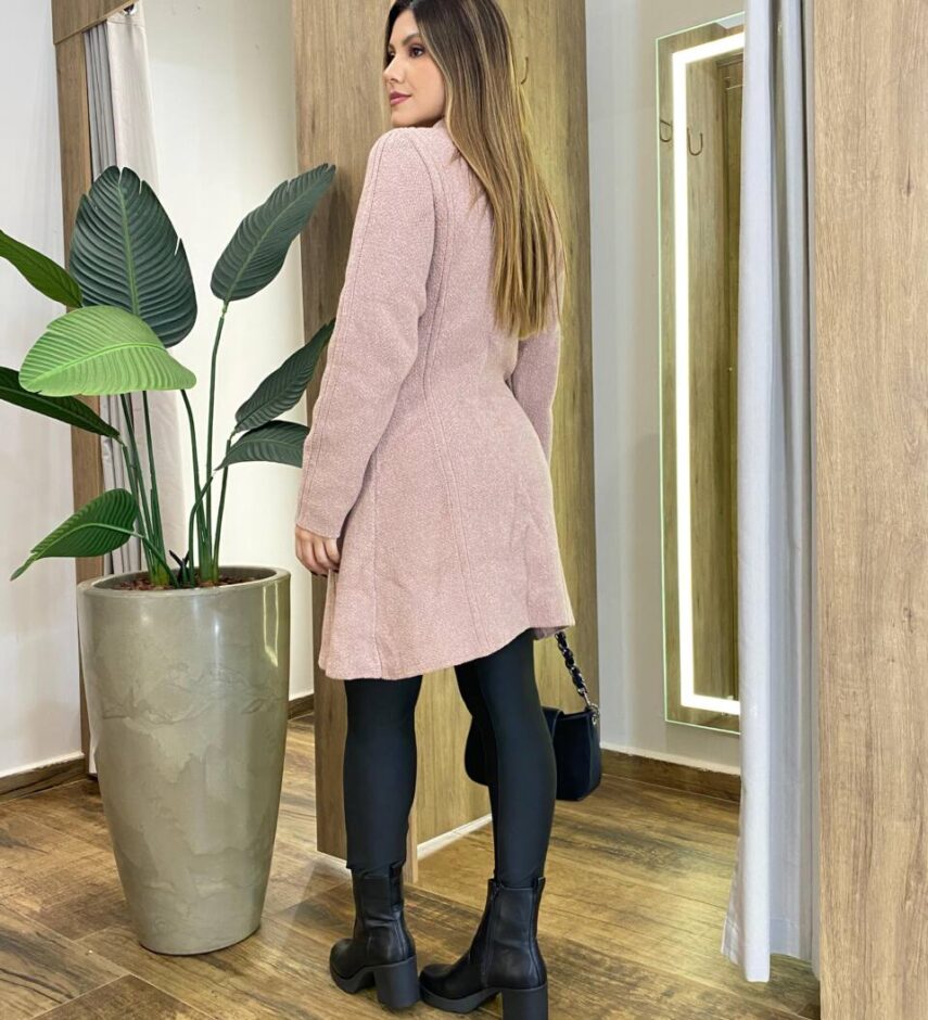 Sobretudo Rosé Feminino Tricot - Fernanda Ramos Store