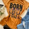 T-shirt Manga Curta Born To Be Free Caramelo - Fernanda Ramos Store