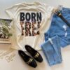 T-shirt Manga Curta Born To Be Free Off White - Fernanda Ramos Store