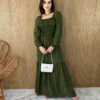 fernandaramosstore com br vestido longo sem bojo manga longa com lastex poa verde 1