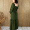 fernandaramosstore com br vestido longo sem bojo manga longa com lastex poa verde 3