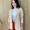 Blazer Manga Longa Feminino Alfaiataria Heloisa Bege - Fernanda Ramos Store