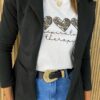 Blazer Manga Longa Feminino Bolsos Falsos Débora Preto - Fernanda Ramos Store