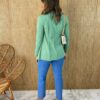 Blazer Manga Longa Feminino Bolsos Falsos Débora Verde Agua - Fernanda Ramos Store