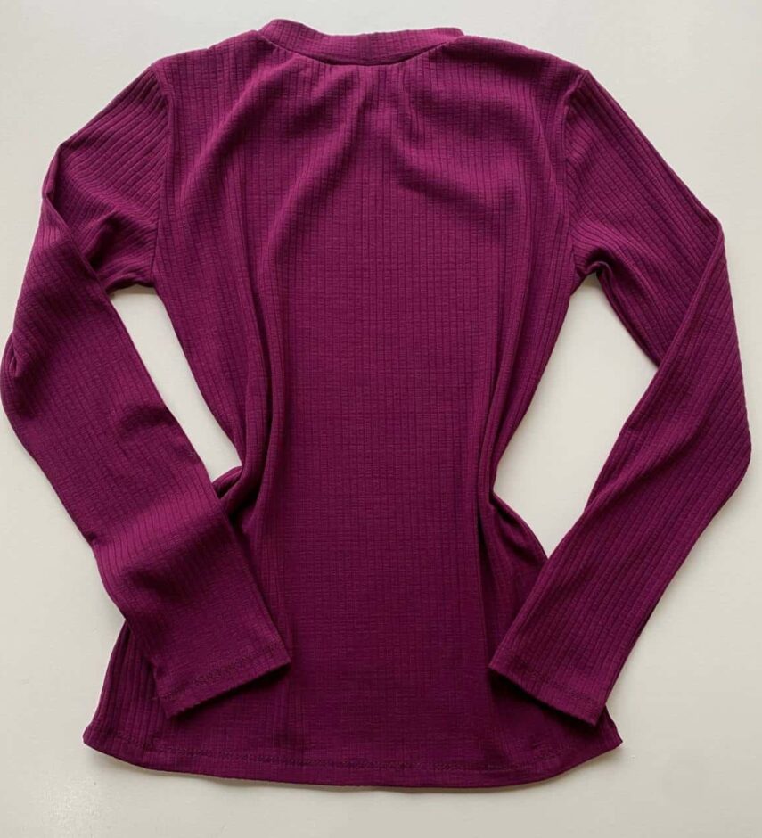 Blusa Feminina Manga Longa Canelada Amanda Fúcsia - Fernanda Ramos Store