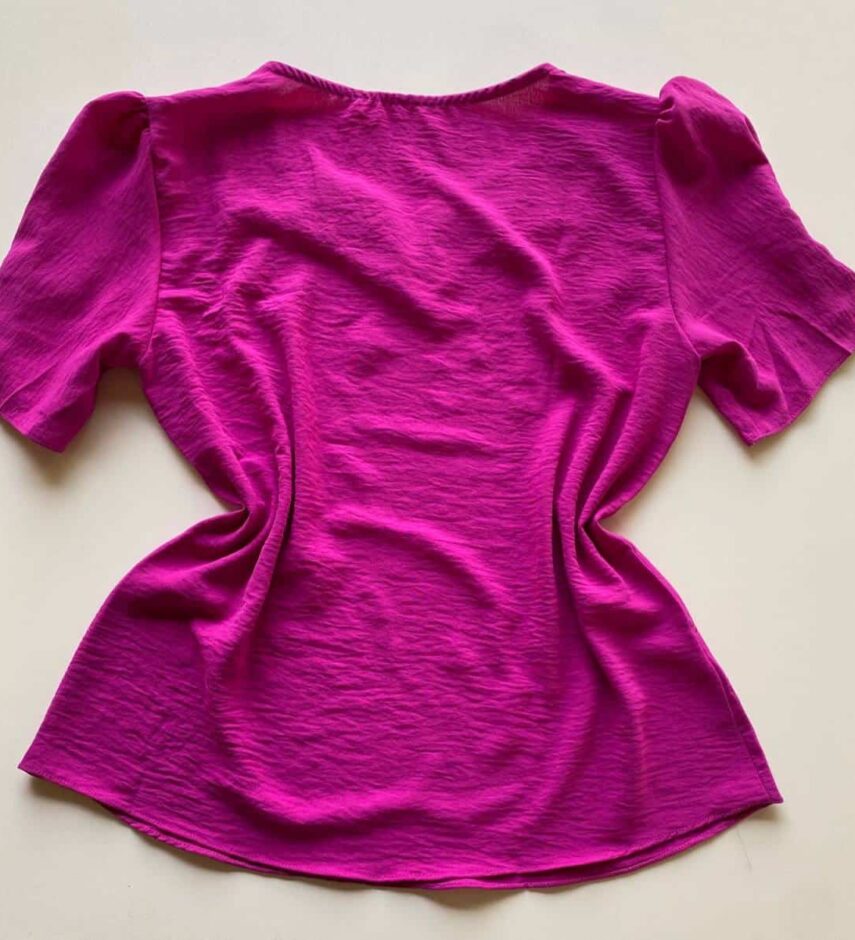 Blusa Feminina Manga Princesa com Botões Fúcsia - Fernanda Ramos Store