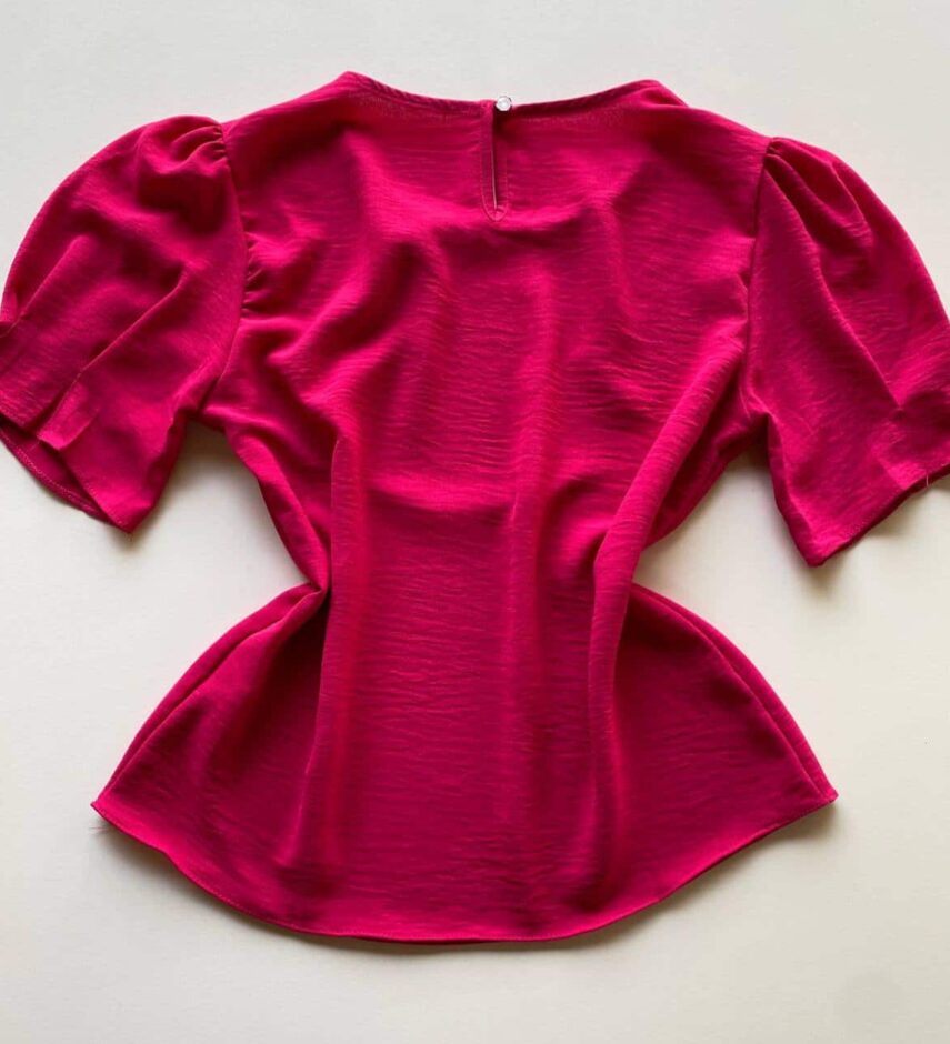 Blusa Feminina Manga Princesa com Pregas Pink - Fernanda Ramos Store