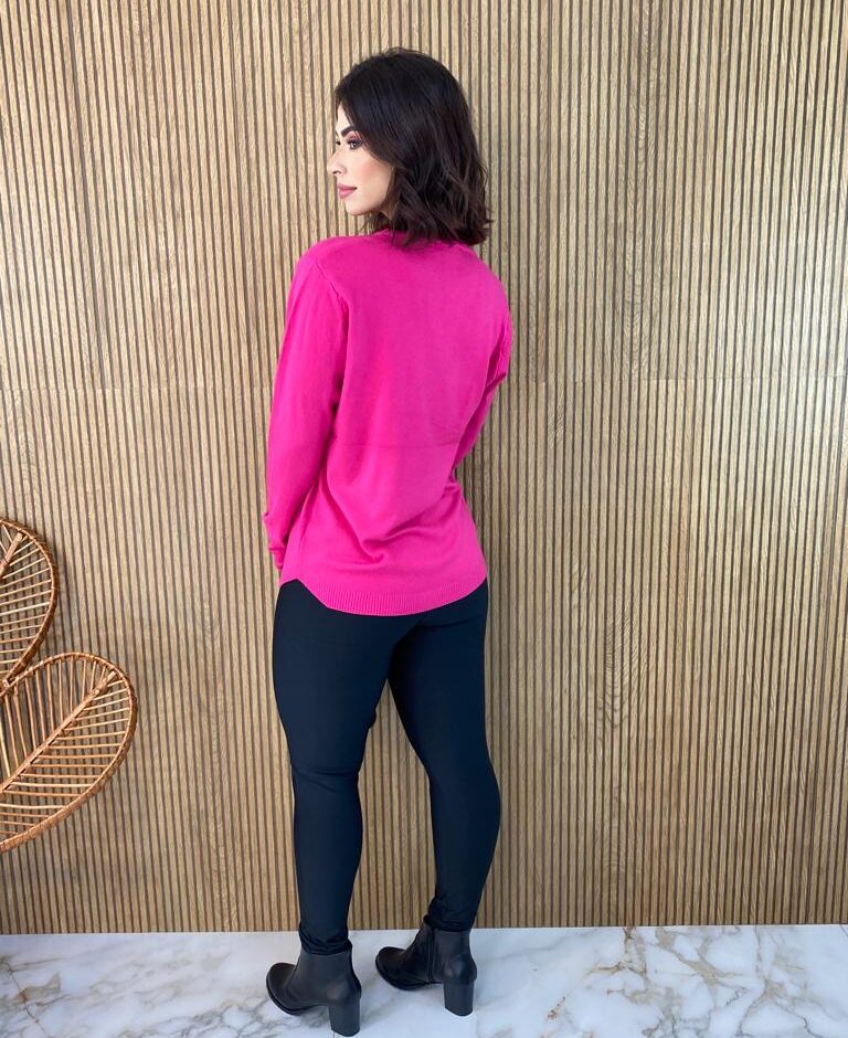 Blusa Manga Longa Feminina Modal com Bolsos Pink - Fernanda Ramos Store