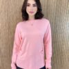 Blusa Manga Longa Feminina Modal com Bolsos Rosa Bebe Fernanda Ramos Store