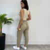 Calça Feminina Jogger com Elástico Liocel Bege 015654 - Fernanda Ramos Store