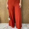 Calça Feminina Viscolinho Flare Luana Terracota Fernanda Ramos Store