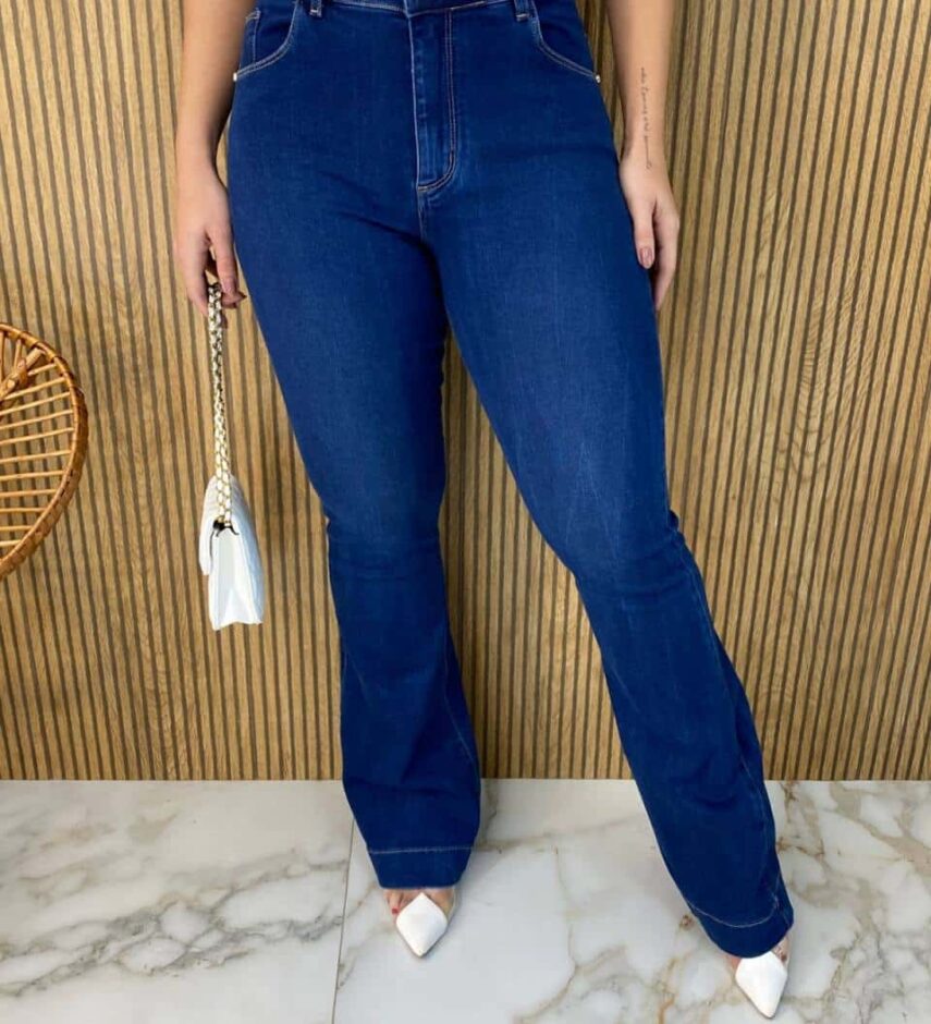 Calça Jeans Feminina Flare Cintura Alta 015289 - Fernanda Ramos Store