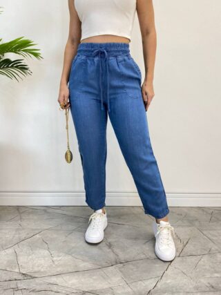 Calça Jeans Feminina Jogger com Cordão 015480 - Fernanda Ramos Store