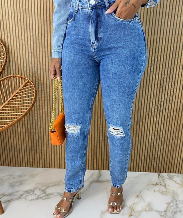 Calça Jeans Feminina Reta 29338 - Fernanda Ramos Store