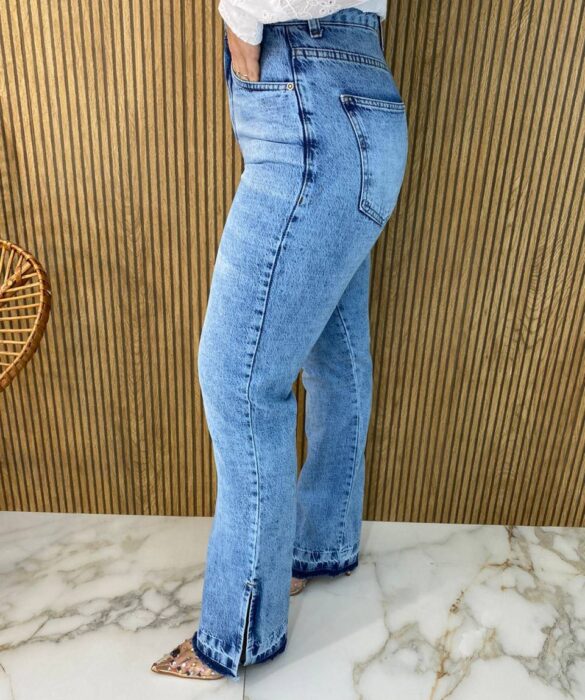 Calça Jeans Feminina Reta com Fenda 015589 - Fernanda Ramos Store