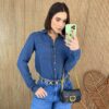 Camisa Feminina Manga Longa Jeans Tensel 022636 - Fernanda Ramos Store