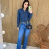 Camisa Feminina Manga Longa Jeans Tensel 022636 - Fernanda Ramos Store