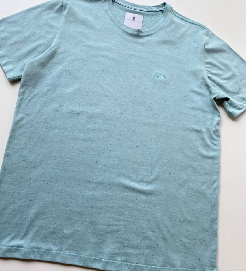 Camiseta Masculina Basic Ocass Azul Mesclado Cor 29 - Fernanda Ramos Store