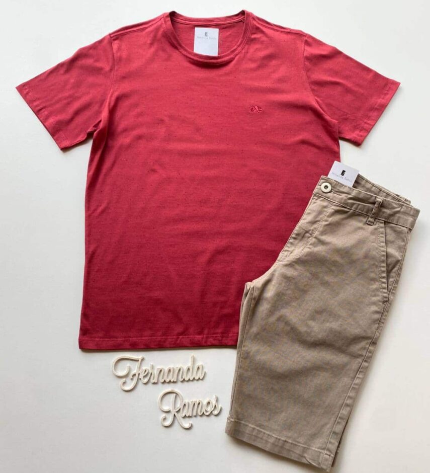Camiseta Masculina Basic Ocass Bordo Cor 17 - Fernanda Ramos Store