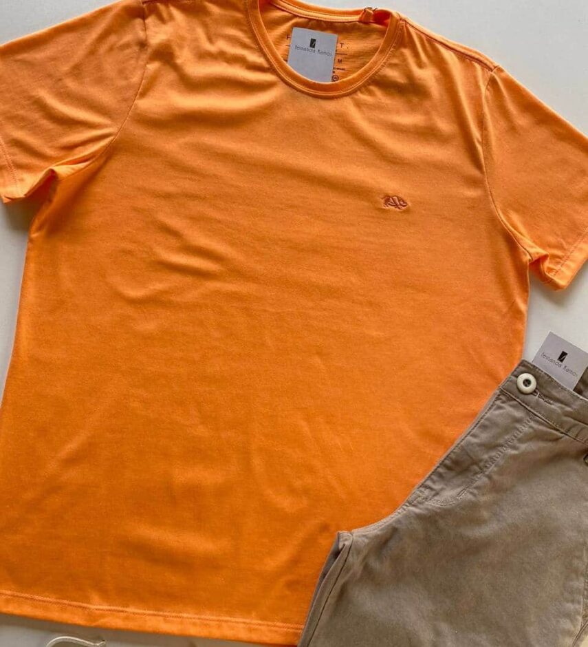 Camiseta Masculina Basic Ocass Laranja Cor 34 - Fernanda Ramos Store