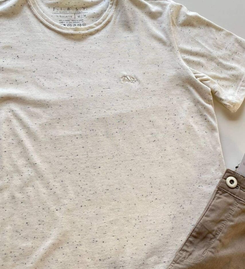 Camiseta Masculina Basic Ocass Plus Size Off White - Fernanda Ramos Store